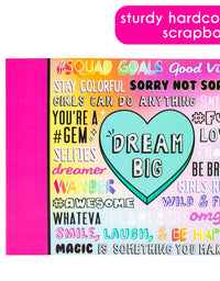 Just My Style Ultimate Scrapbook by Horizon Group USA,Personalize & Decorate Your DIY Scrapbook with Stickers,Sequins,Gemstones & More.40-Page Hardcover Scrapbook,Pen,Scissors & Glue Stick Included , Beige
