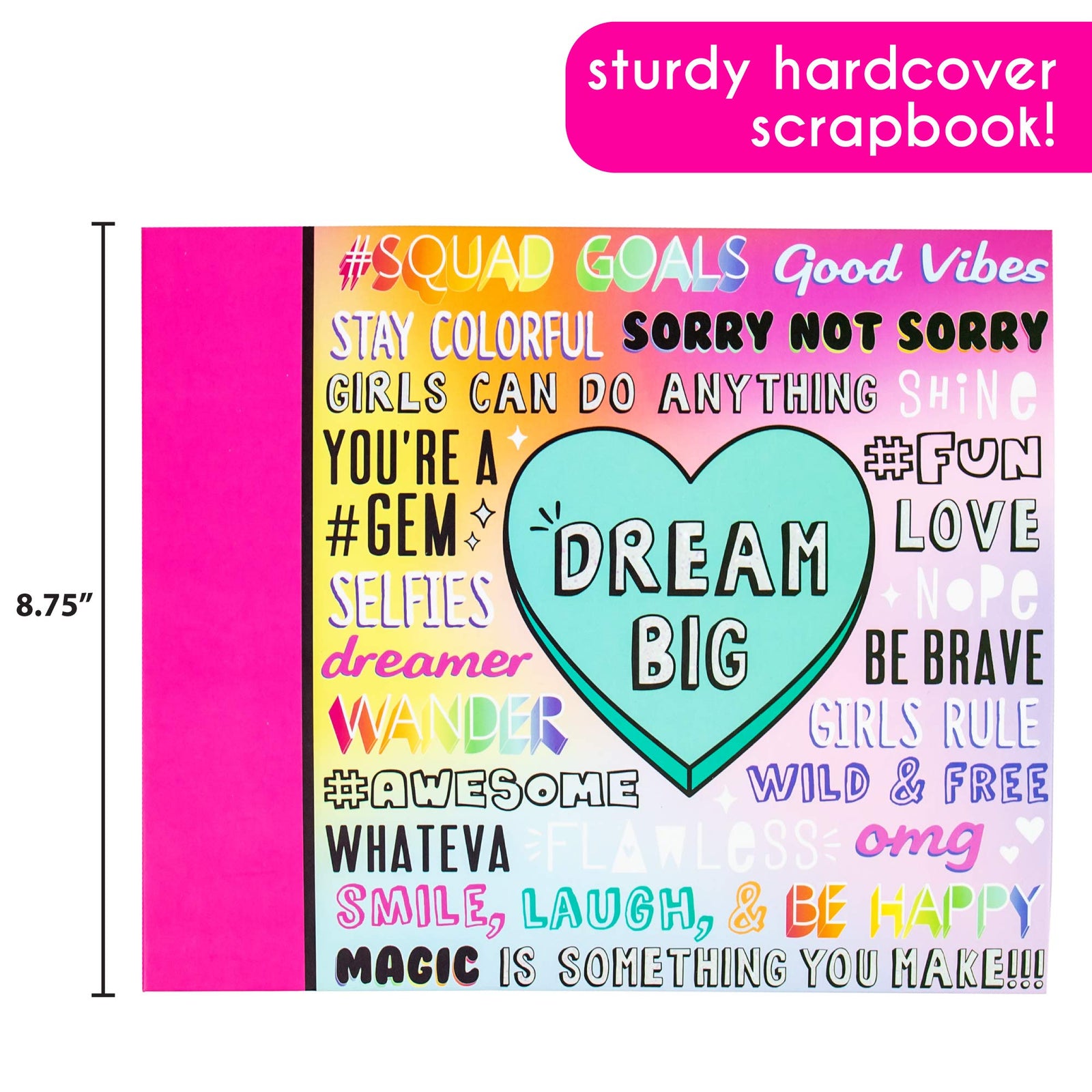 Just My Style Ultimate Scrapbook by Horizon Group USA,Personalize & Decorate Your DIY Scrapbook with Stickers,Sequins,Gemstones & More.40-Page Hardcover Scrapbook,Pen,Scissors & Glue Stick Included , Beige