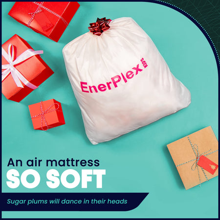 EnerPlex Inflatable Toddler Travel Bed – Portable Kids Air Mattress for Travel, Camping or Hotels w/ Built in Safety Bumpers & High Speed Pump, Puncture Resistant, Compact Size - Blue