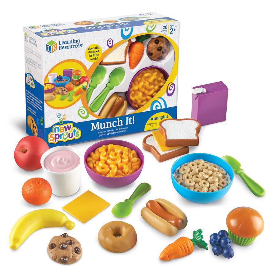 Learning Resources New Sprouts Munch It! Pretend Play Food, Develops Imaginative Play, Toddler Outdoor Toys, Picnic Playfood, 20 Pieces, Ages 18 mos+
