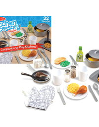 Melissa & Doug 22-Piece Play Kitchen Accessories Set - Utensils, Pot, Pans, and More
