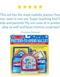 Melissa & Doug Pretend-to-Spend Toy Wallet With Play Money and Cards (45 pcs)
