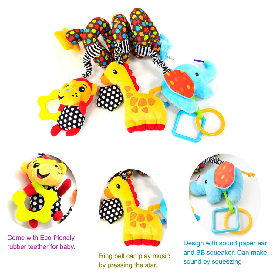 Hanging Toys for Car Seat Crib Mobile, willway Infant Baby Spiral Plush Toys for Crib Bed Stroller Car Seat Bar