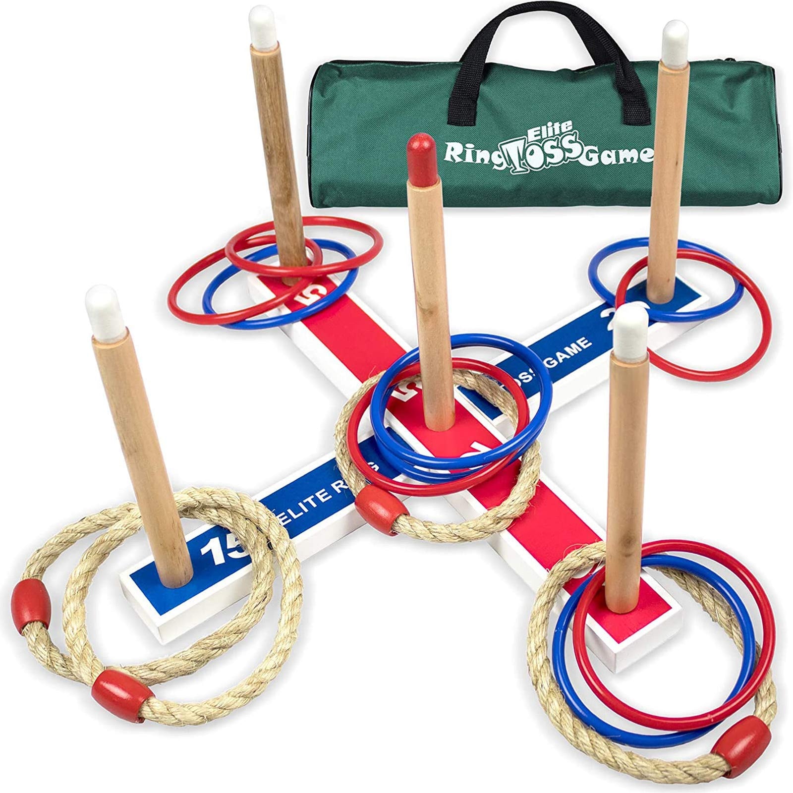 Elite Sportz Ring Toss Games for Kids - Indoor Holiday Fun or Outdoor Yard Game for Adults & Family - Easy to Set Up w/ Compact Carry - Backyard Toys