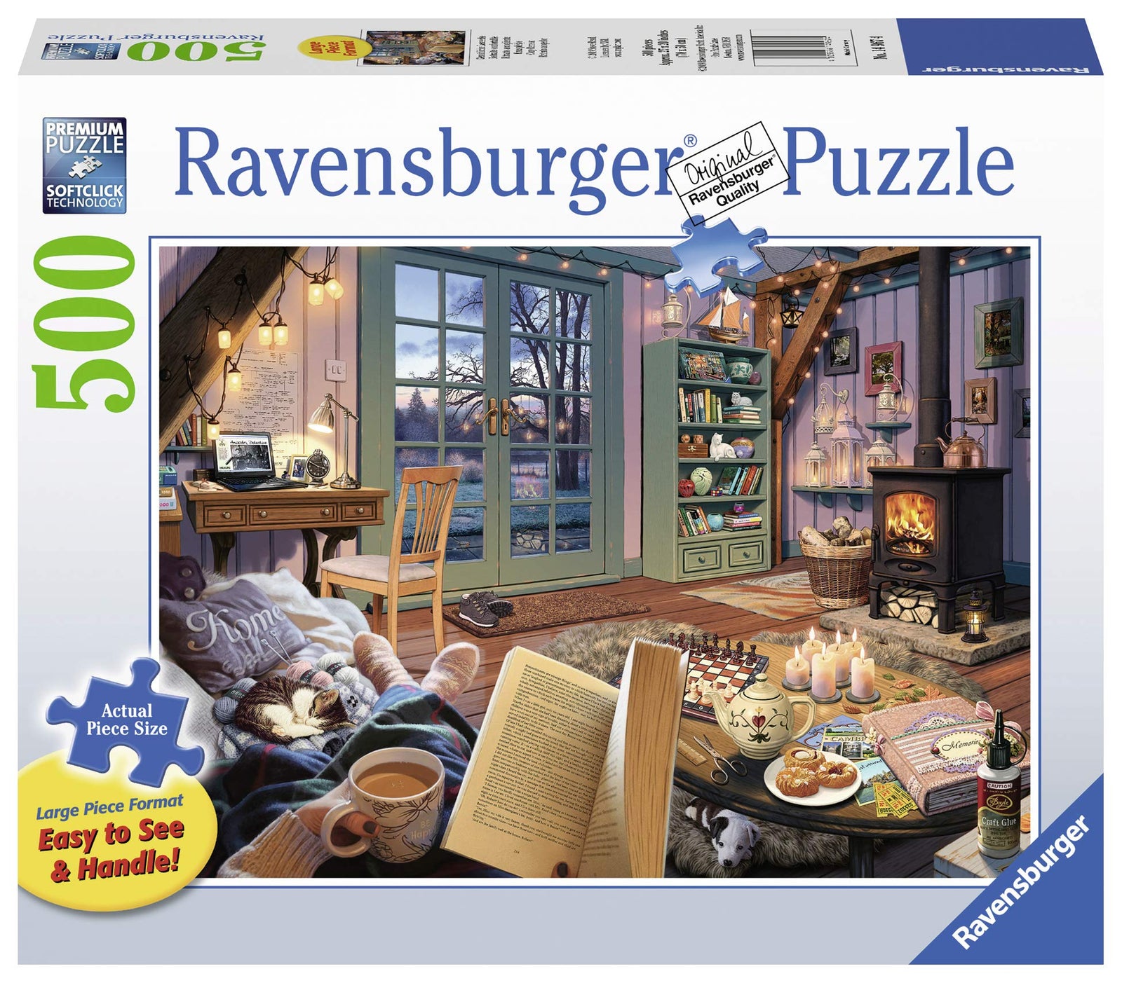 Ravensburger Cozy Retreat 500 Piece Large Format Jigsaw Puzzle for Adults - Every Piece is Unique, Softclick Technology Means Pieces Fit Together Perfectly