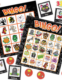 JOYIN 32 Halloween Bingo Game Cards (4x4 & 5x5) – 16 Players for Halloween Party Card Games, School Classroom Games, Trick or Treating, Halloween Party Favors Supplies, Family Activity
