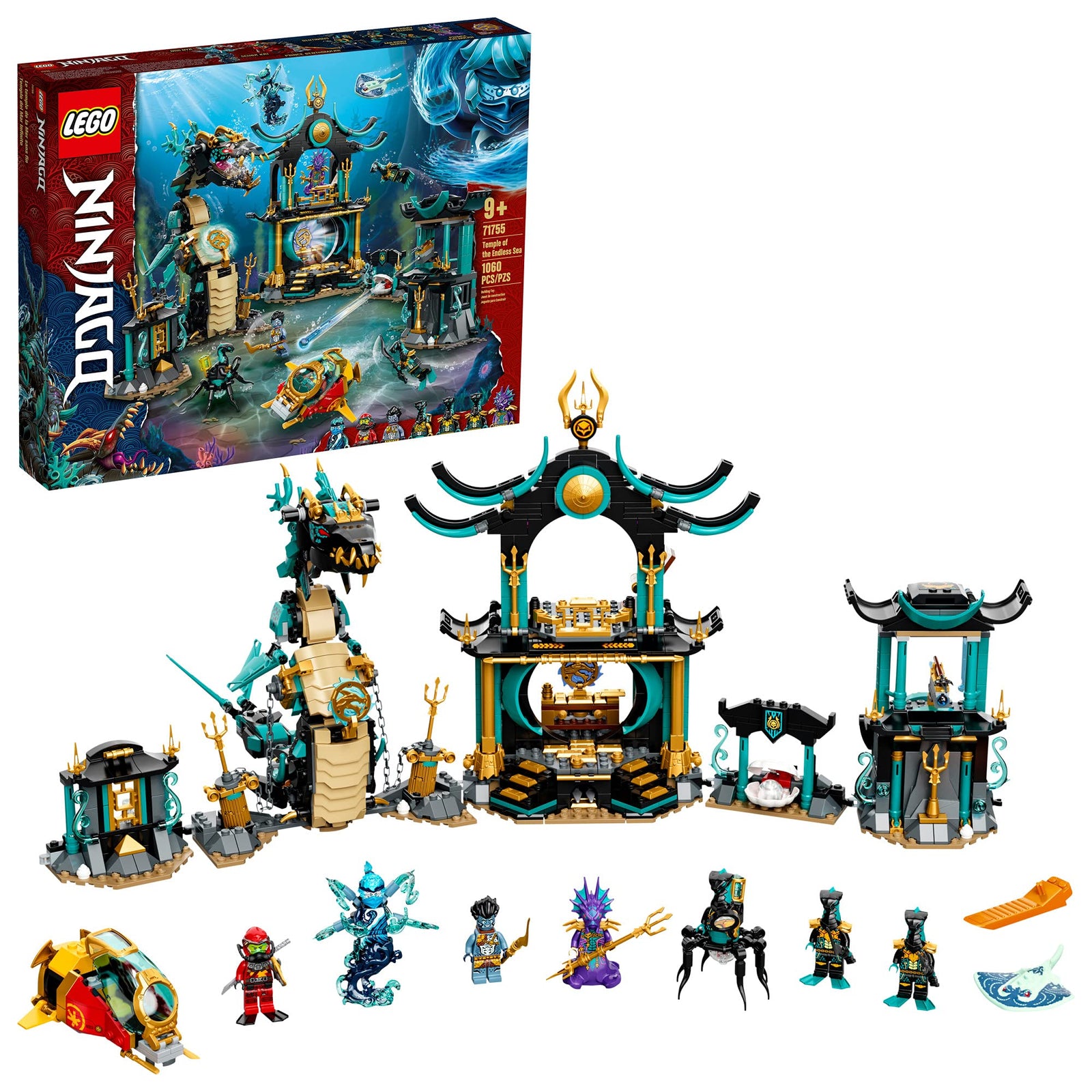 LEGO NINJAGO Temple of The Endless Sea 71755 Building Kit; Underwater Playset Featuring NINJAGO Kai and Snake Toy; New 2021 (1,060 Pieces)