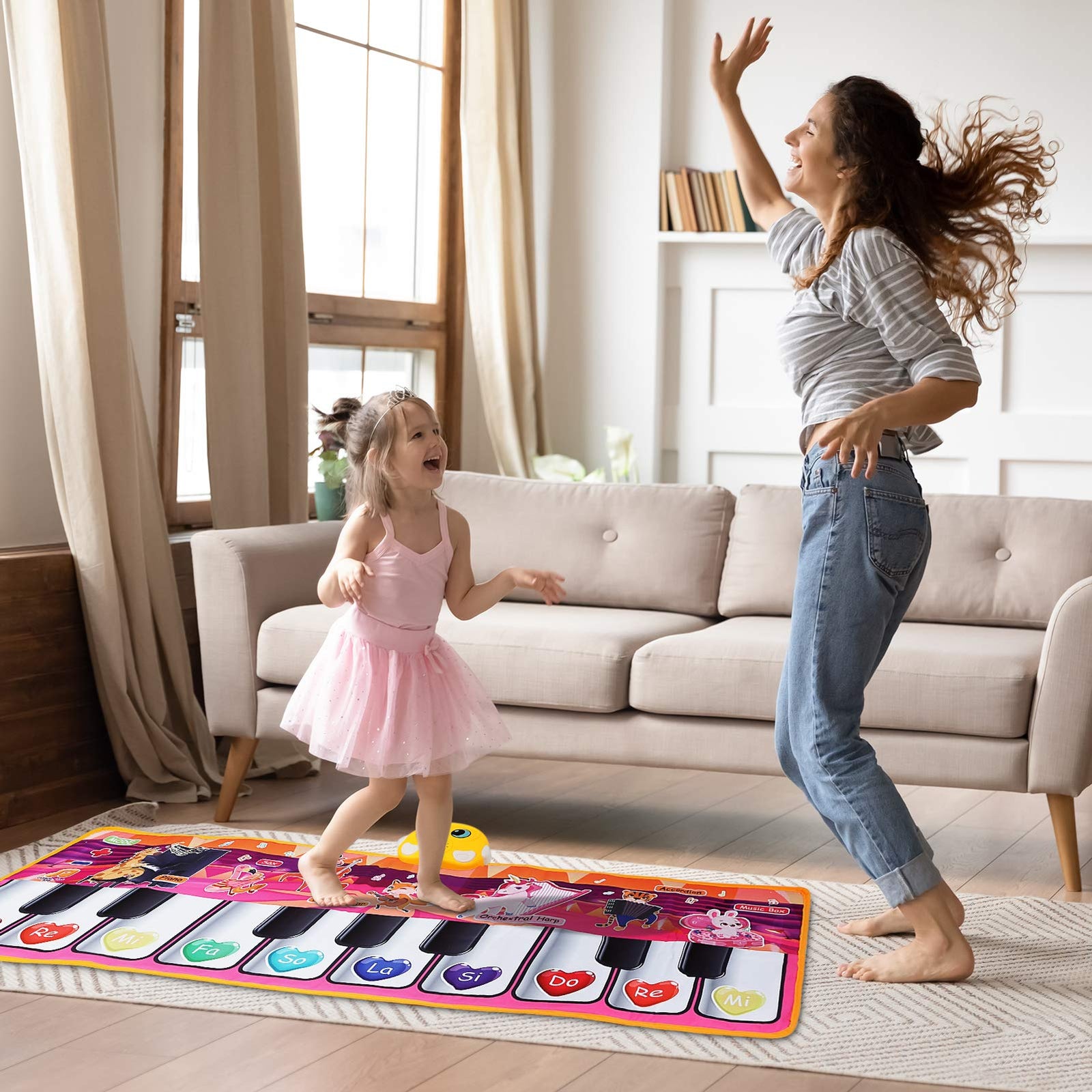 Kids Musical Piano Mats,47.24x15.75 inch Soft Baby Early Education Portable Dance Music Piano Keyboard Carpet Musical Touch Play Game Toy Gifts for 1 2 3 4 5 Year Kids Toddlers Girls Boys