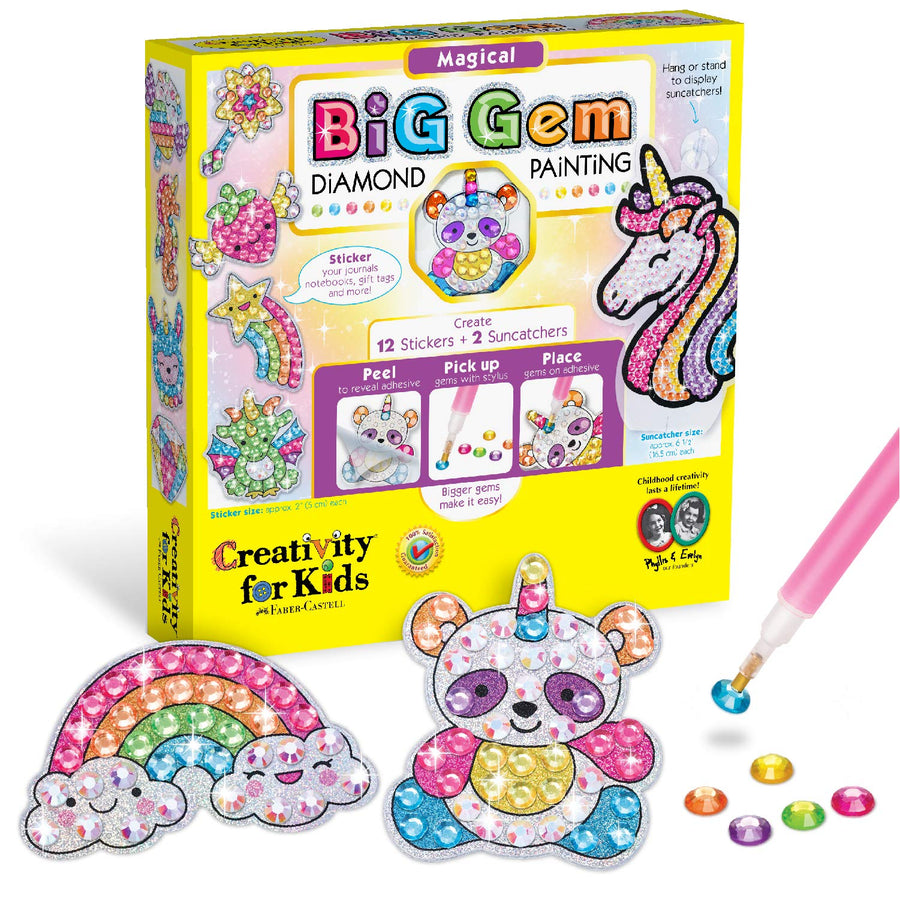Creativity for Kids Big Gem Diamond Painting Kit - Create Your Own Magical Stickers and Suncatchers - Diamond Art for Kids