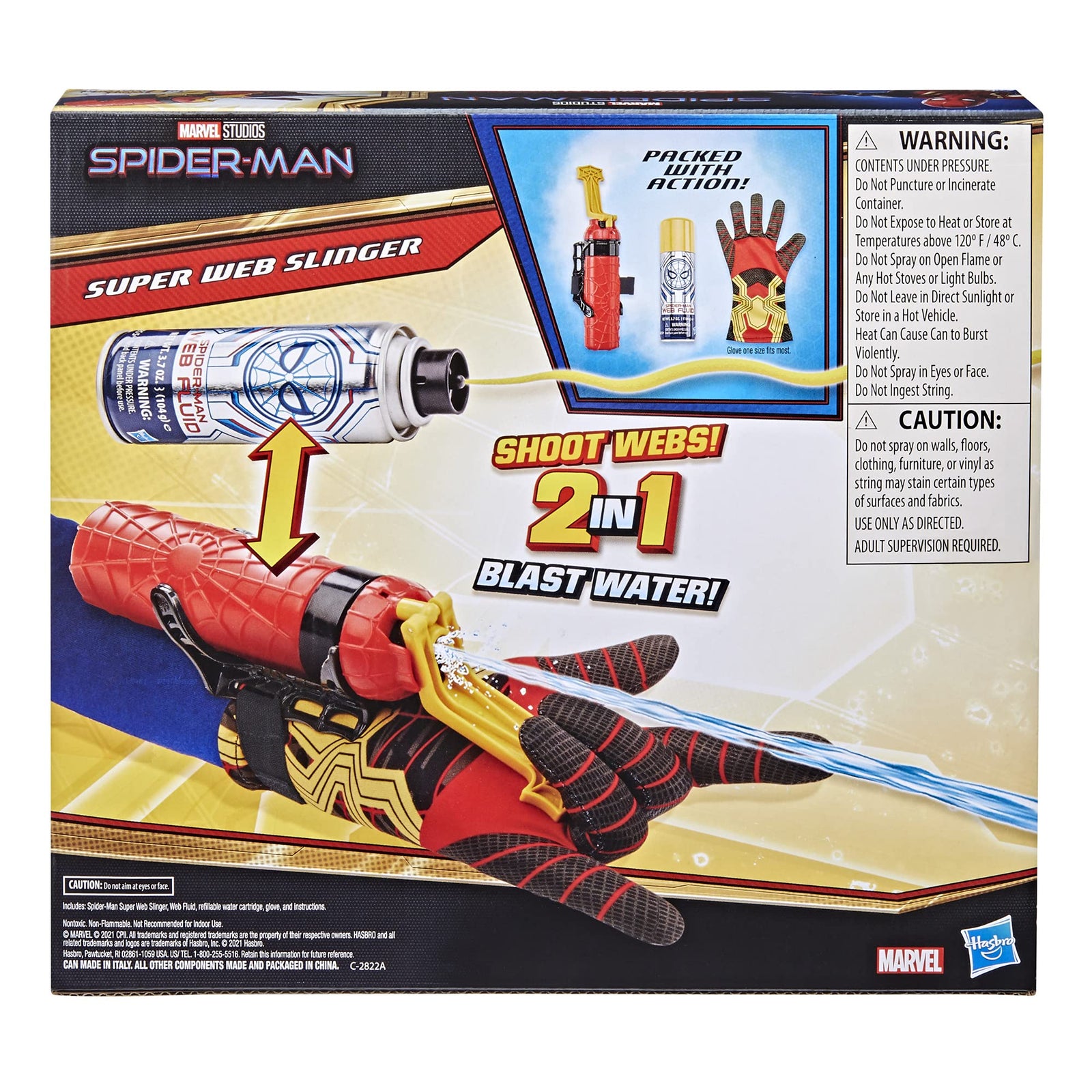 Spider-Man Hasbro Marvel Super Web Slinger Role-Play Toy, Includes Web Fluid, 2-in-1 Shoots Webs or Water, for Kids Ages 5 and Up