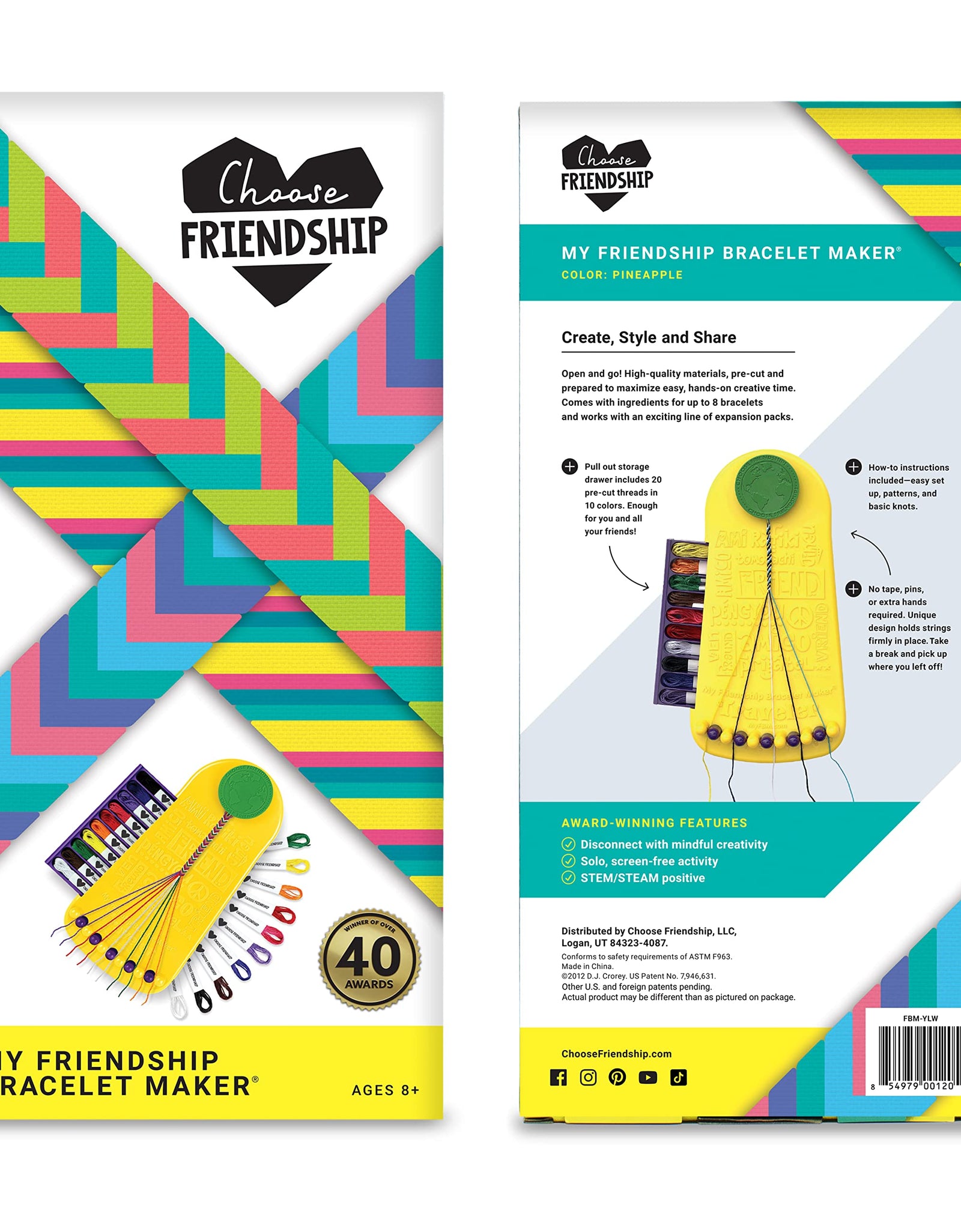 Choose Friendship, My Friendship Bracelet Maker, 20 Pre-cut Threads (Craft Kit / Kids Jewelry Kit)