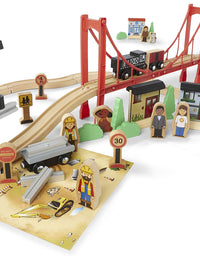 Imaginarium Mega Wooden Train Set, for Ages 3-6, 80 Pieces
