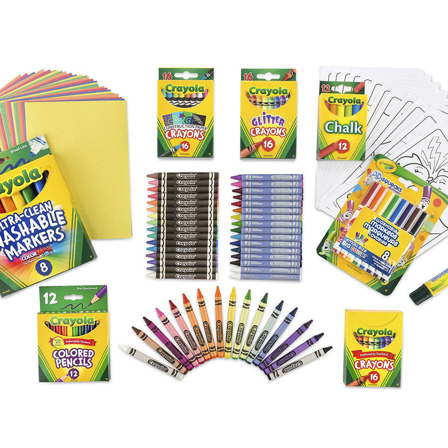 Crayola Super Art Coloring Kit, Craft Supplies for Kids, Tub Colors Vary, 100+ Pcs, Gift for Kids