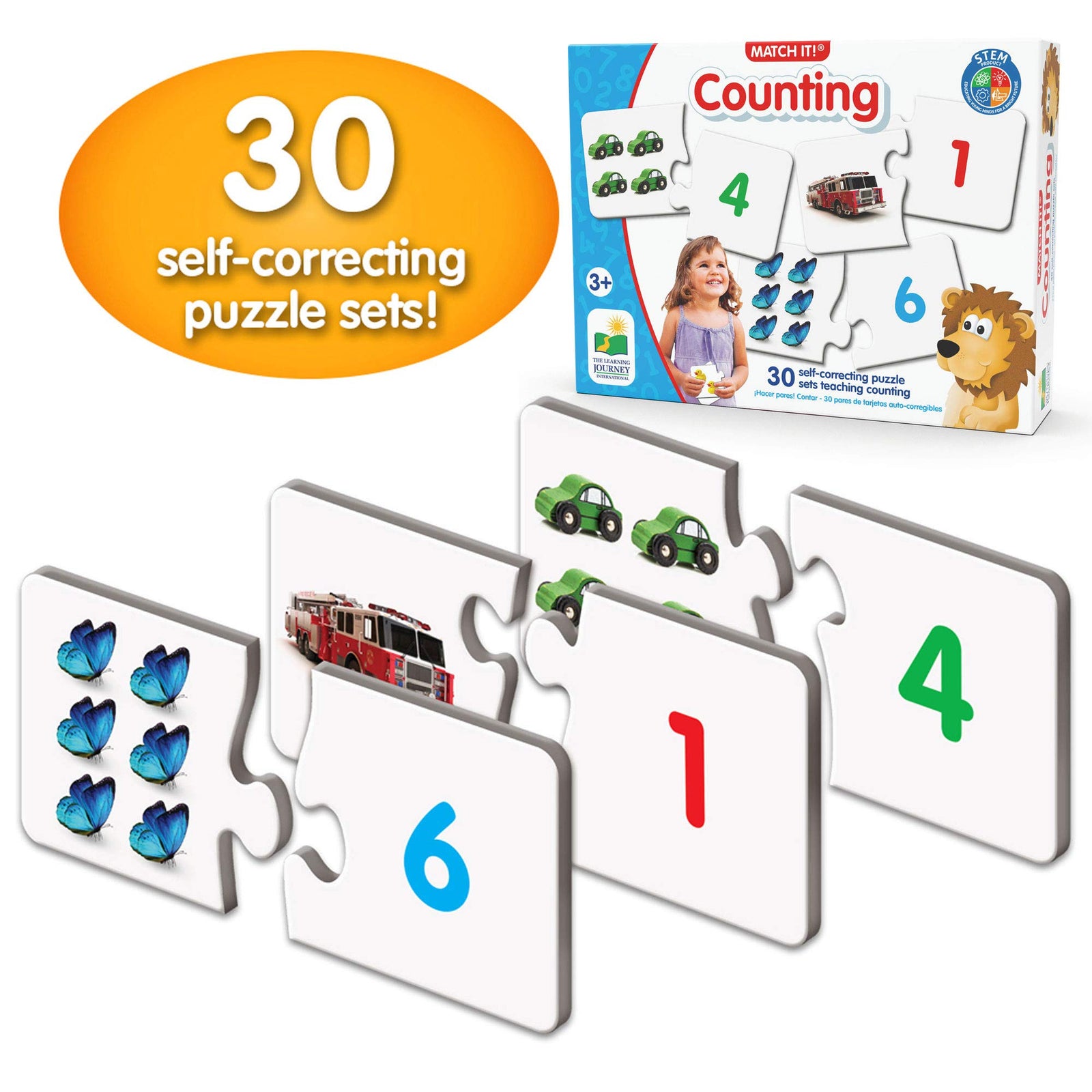 The Learning Journey: Match It! - Counting - 30 Piece Self-Correcting Number & Learn to Count Puzzle - Preschool Learning Toys - Award Winning Toys