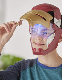 Avengers Marvel Iron Man Flip FX Mask with Flip-Activated Light Effects for Costume and Role-Play Dress Up Brown/a
