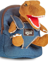 Naturally KIDS Small Dinosaur Backpack Dinosaur Toys for Kids 3-5 - Dinosaur Toys for 3 4 5 6 Year Old Boys Gift - Toddler Backpack for Boys Dinosaurs for Boys Dino Toy - Dinosaur Plush Stuffed Animal
