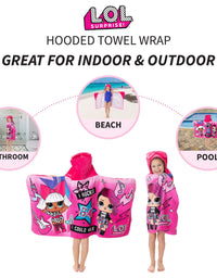 L.O.L. Surprise! Soft Cotton Hooded Bath Towel Wrap 24” x 50” Pink
