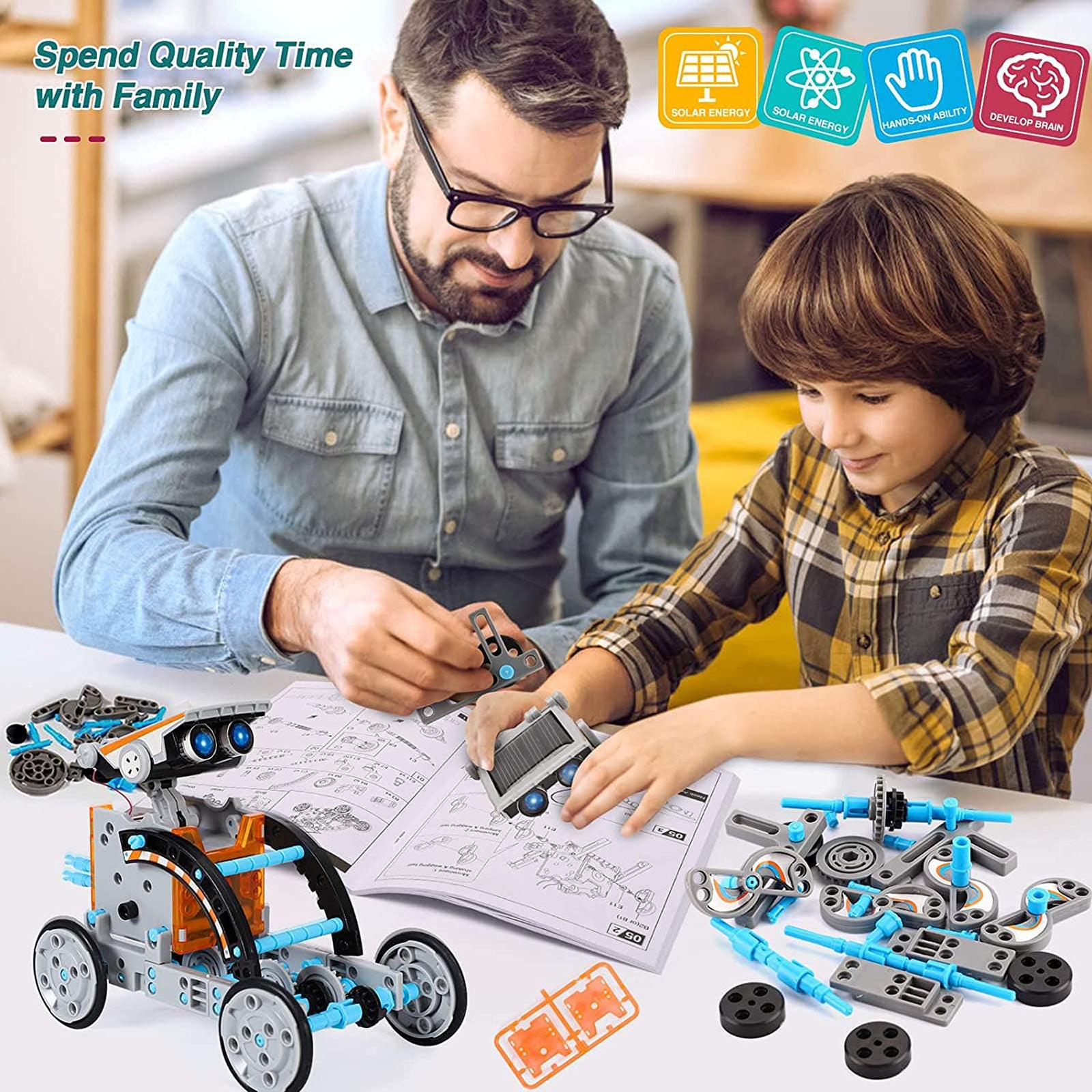 Lucky Doug 12-in-1 STEM Solar Robot Kit Toys Gifts for Kids 8 9 10 11 12 13 Years Old, Educational Building Science Experiment Set Gifts for Kids Boys Girls