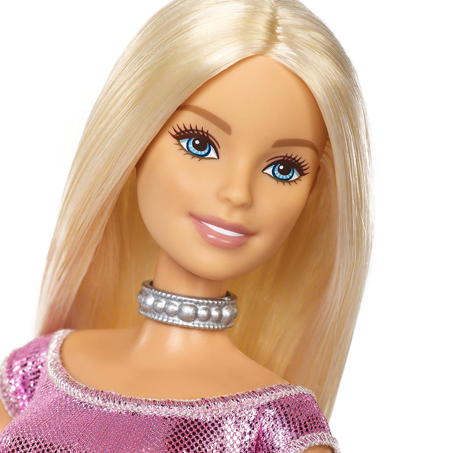 Barbie Happy Birthday Doll, Blonde, Wearing Sparkling Pink Party Dress with Present, Gift for 3 to 7 Year Olds