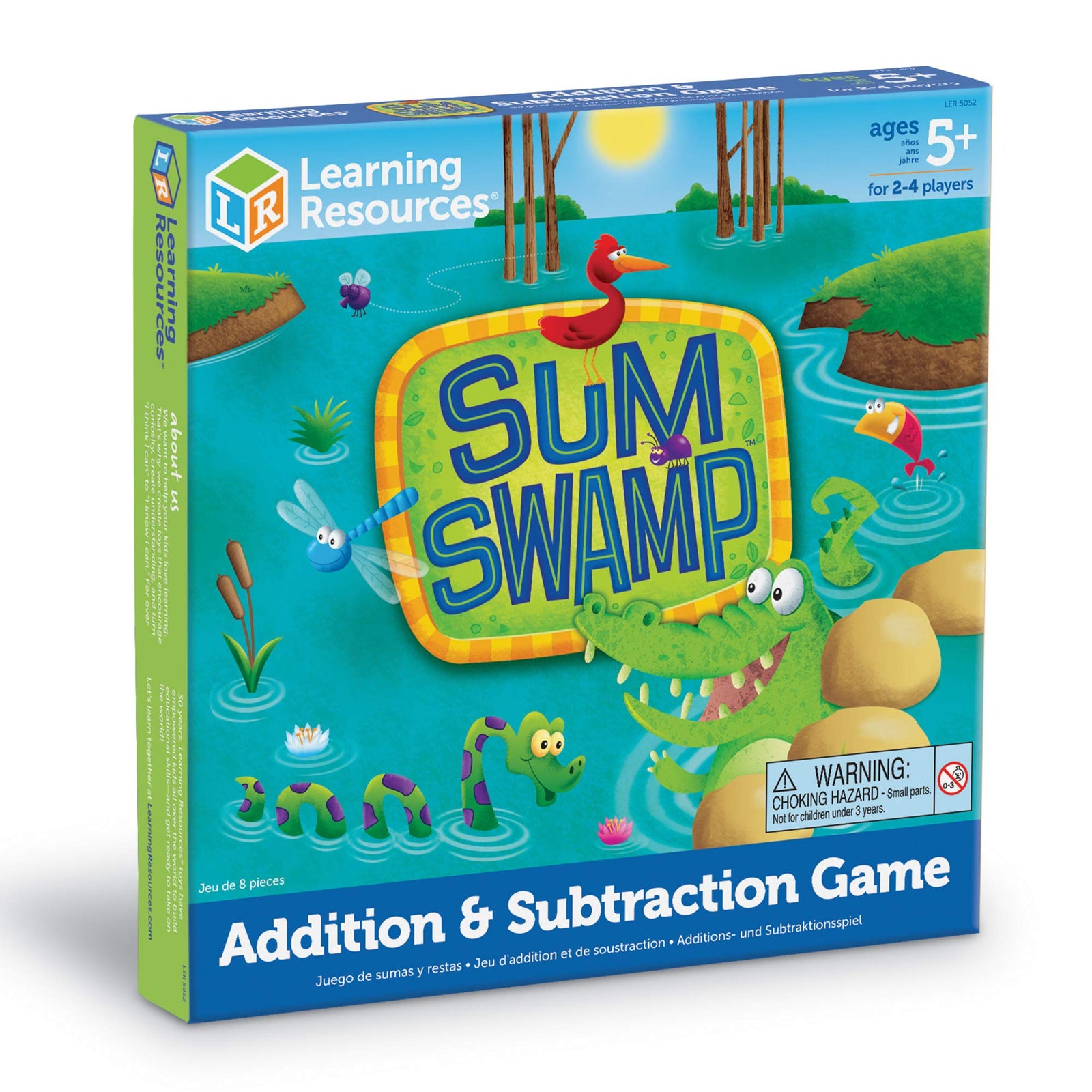 Learning Resources Sum Swamp Game, Homeschool, Addition & Subtraction Game, Early Math Skills, Math Games for Kids, Educational Board Games, 8 Pieces, Ages 5+