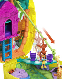 Polly Pocket Tropicool Pineapple Wearable Purse Compact with 8 Fun Features, Micro Polly and Lila Dolls, 2 Accessories and Sticker Sheet; for Ages 4 and Up
