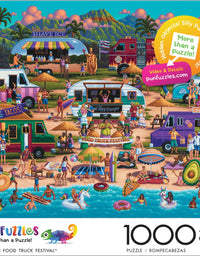 Buffalo Games - Pun Fuzzles - Hawaiian Food Truck Festival - 1000 Piece Jigsaw Puzzle
