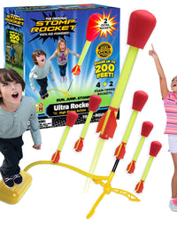 The Original Stomp Rocket Ultra Rocket Launcher with Ultra Refill Pack, 6 Rockets and Toy Air Rocket Launcher - Outdoor Rocket STEM Gift for Boys and Girls Ages 5 Years and Up - Great for Outdoor Play
