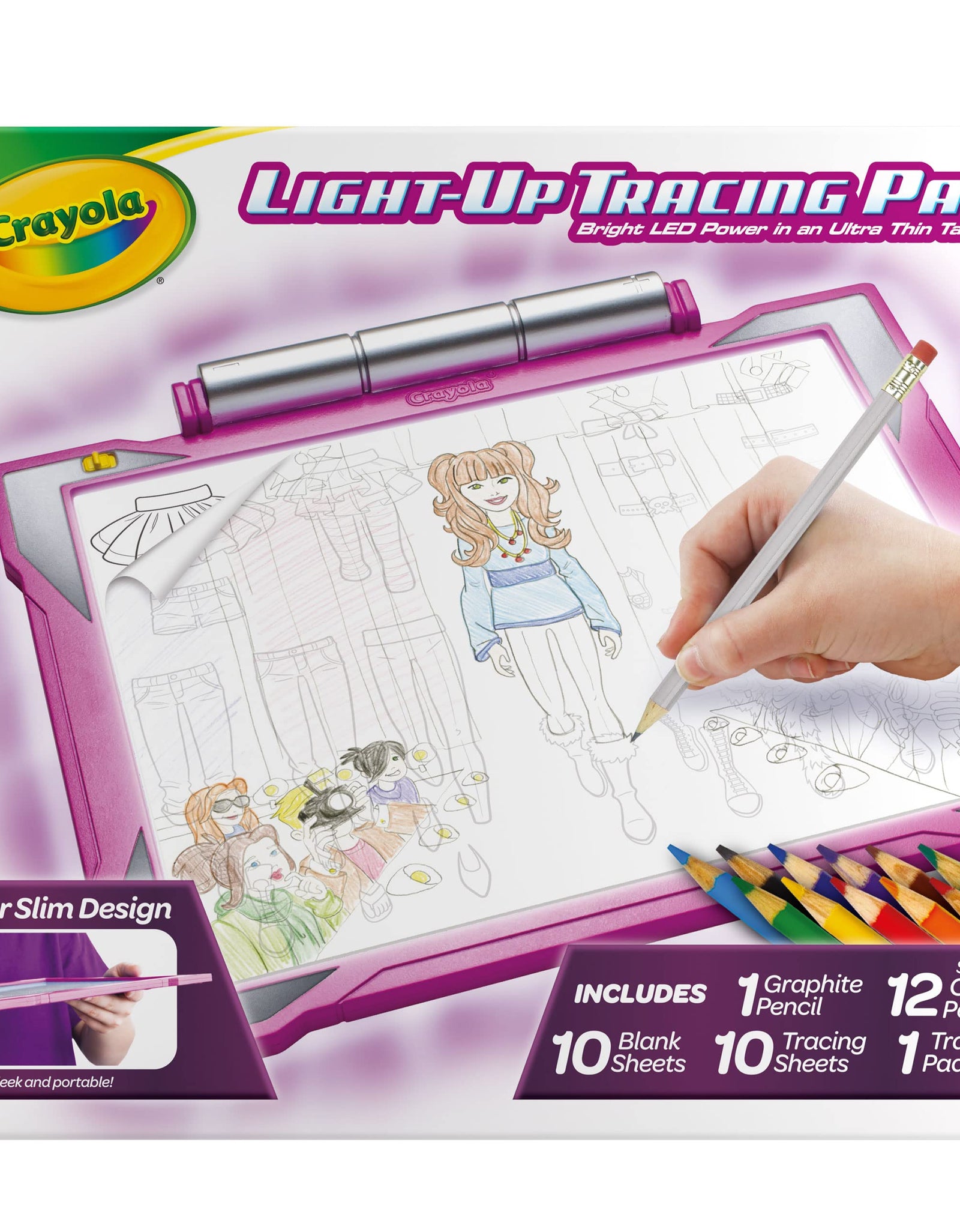 Crayola Light Up Tracing Pad Pink, Gifts for Girls & Boys, Age 6, 7, 8, 9