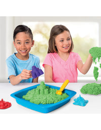 Kinetic Sand, Sandbox Playset with 1lb of Green and 3 Molds, for Ages 3 and up
