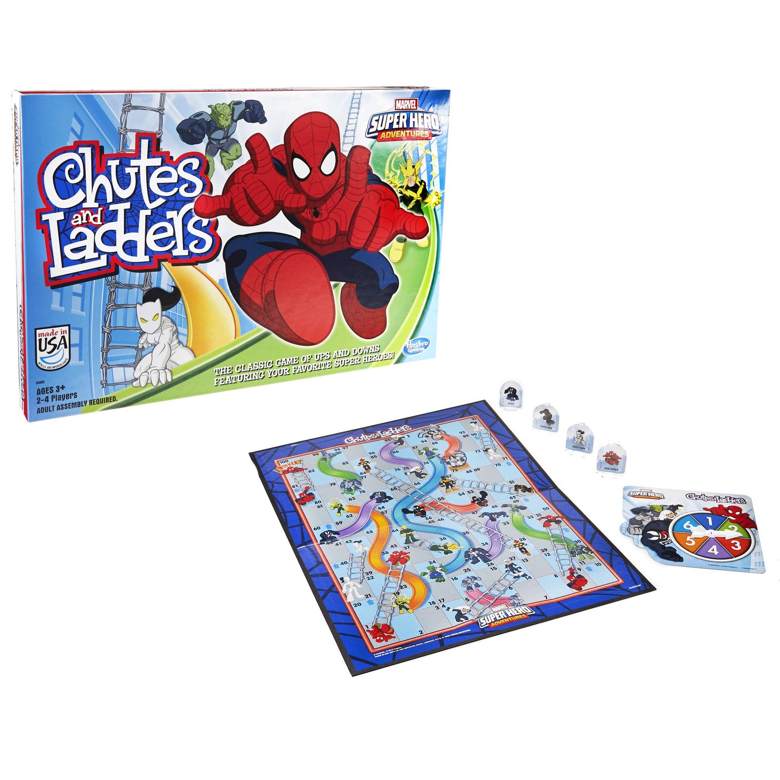 Hasbro Gaming Marvel Spider-Man Web Warriors Chutes & Ladders Game (Amazon Exclusive)