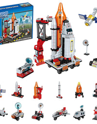 chenxuanbro Space Exploration Shuttle Toys 12-in-1 STEM Aerospace Building Kit Toy with Heavy Transport Rocket&Launcher Best Gifts for 6-12 Year Old Boys (566 Pieces)
