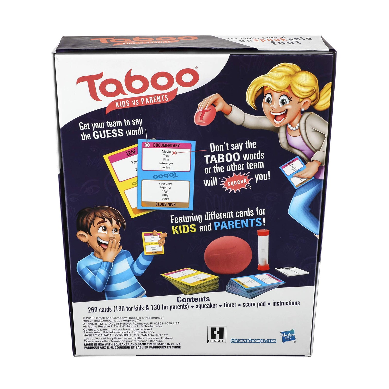 Taboo Kids vs. Parents Family Board Game Ages 8 and Up, Brown