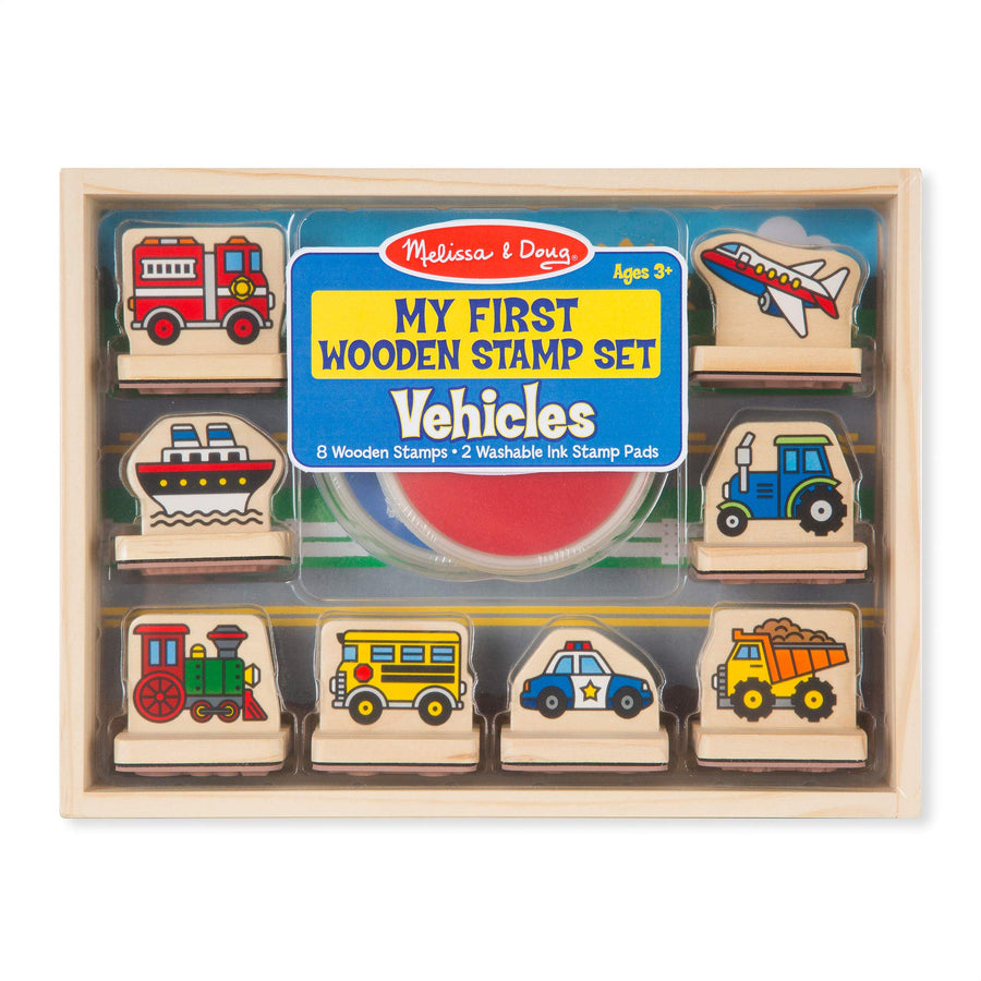 Melissa & Doug My First Wooden Stamp Set - Vehicles