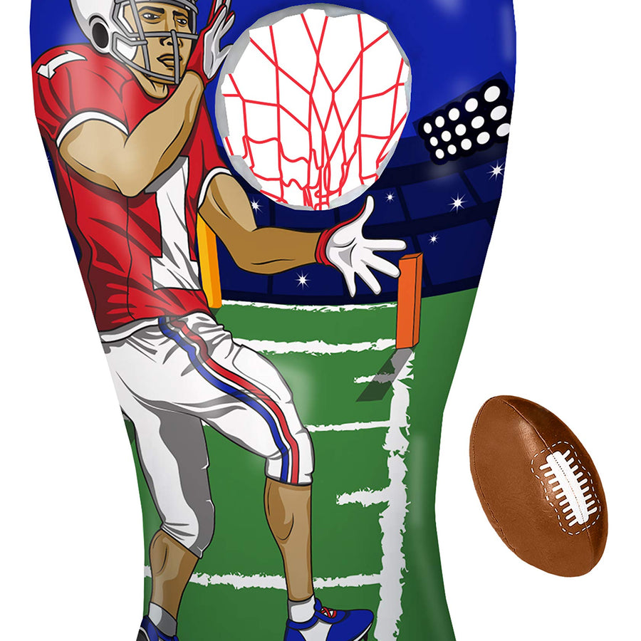 Inflatable Football Toss Target Party Game, Sports Toys Gear and Gifts for Kids Boys Girls and Family
