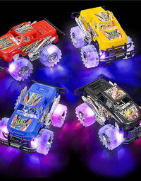 Light Up Monster Truck Set for Boys and Girls by ArtCreativity - Set Includes 2, 6 Inch Monster Trucks with Beautiful Flashing LED Tires - Push n Go Toy Cars Fun Gift for Kids - for Ages 3+
