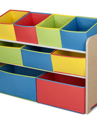 Delta Children Deluxe 9-Bin Toy Storage Organizer, Natural/Primary
