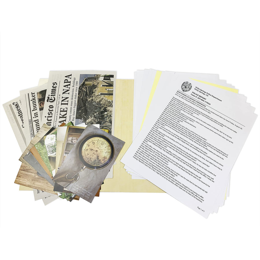 Murder Mystery Party Case Files: Underwood Cellars Unsolved Mystery Detective Case File Game Play Alone, w/ Friends, Family or for Couples Date Night Ages 14+ from University Games , Brown