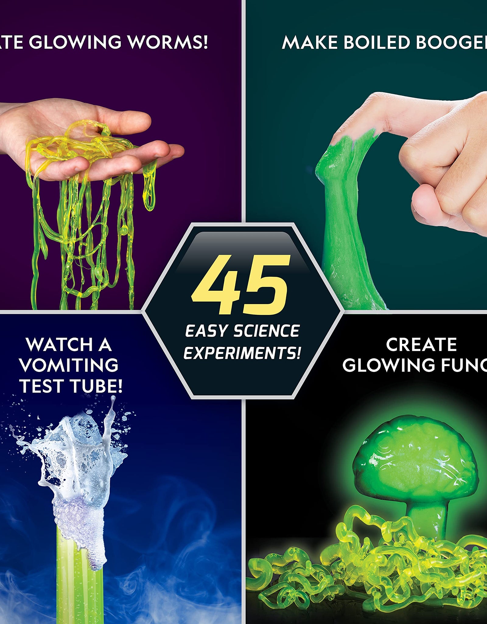 NATIONAL GEOGRAPHIC Stunning Chemistry Set - Mega Science Kit with Over 15 Easy Experiments, Make a Volcano, Launch a Rocket, Create Fizzy Reactions, & More, STEM Toy, an Amazon Exclusive Science Kit