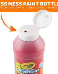 Crayola Washable Finger Paints, 6 Count, School Painting Supplies, Gifts for Kids, 3, 4, 5, 6, 7
