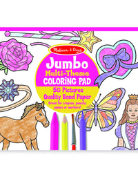 Melissa & Doug Jumbo 50-Page Kids' Coloring Pad - Horses, Hearts, Flowers, and More
