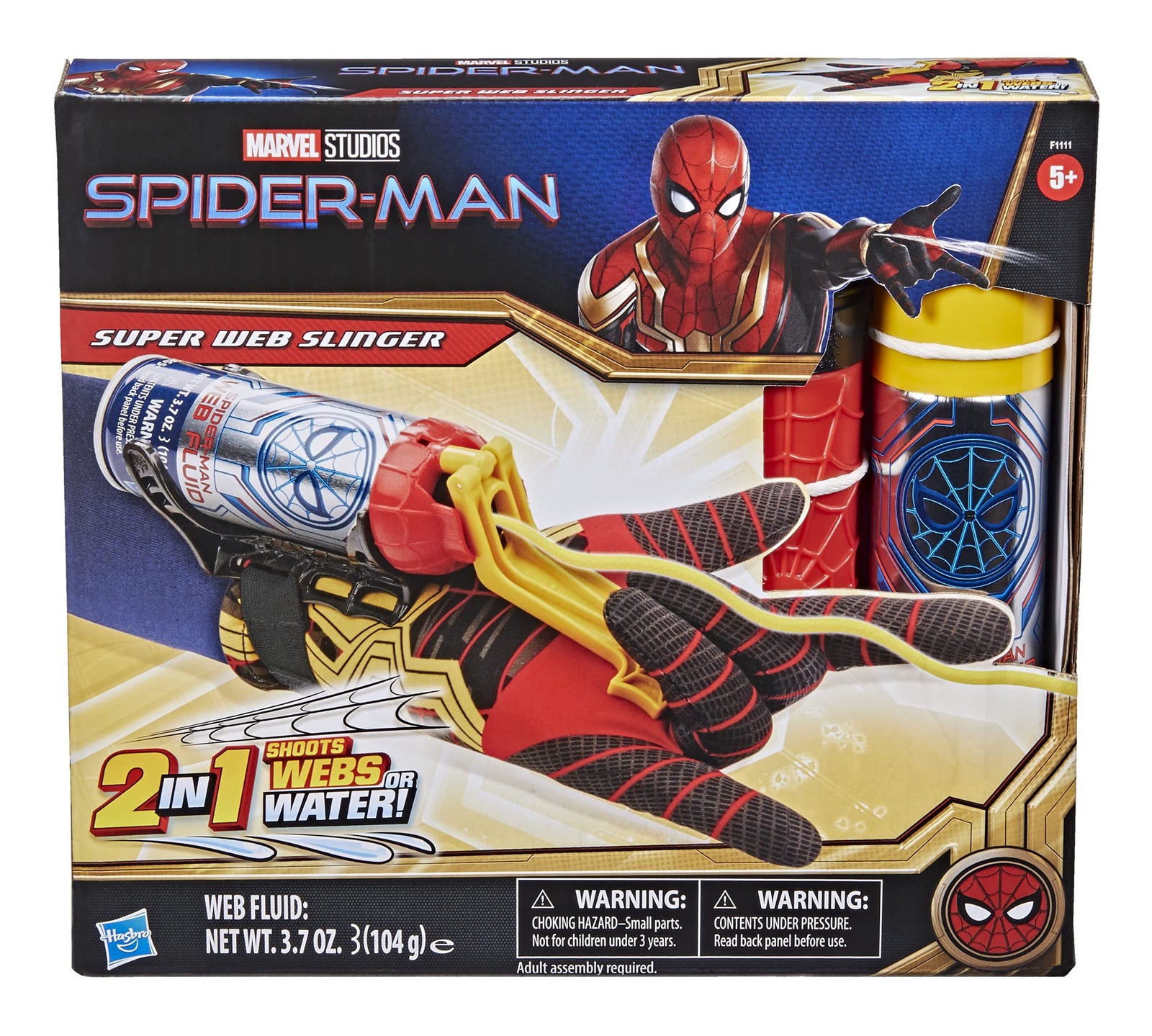 Spider-Man Hasbro Marvel Super Web Slinger Role-Play Toy, Includes Web Fluid, 2-in-1 Shoots Webs or Water, for Kids Ages 5 and Up