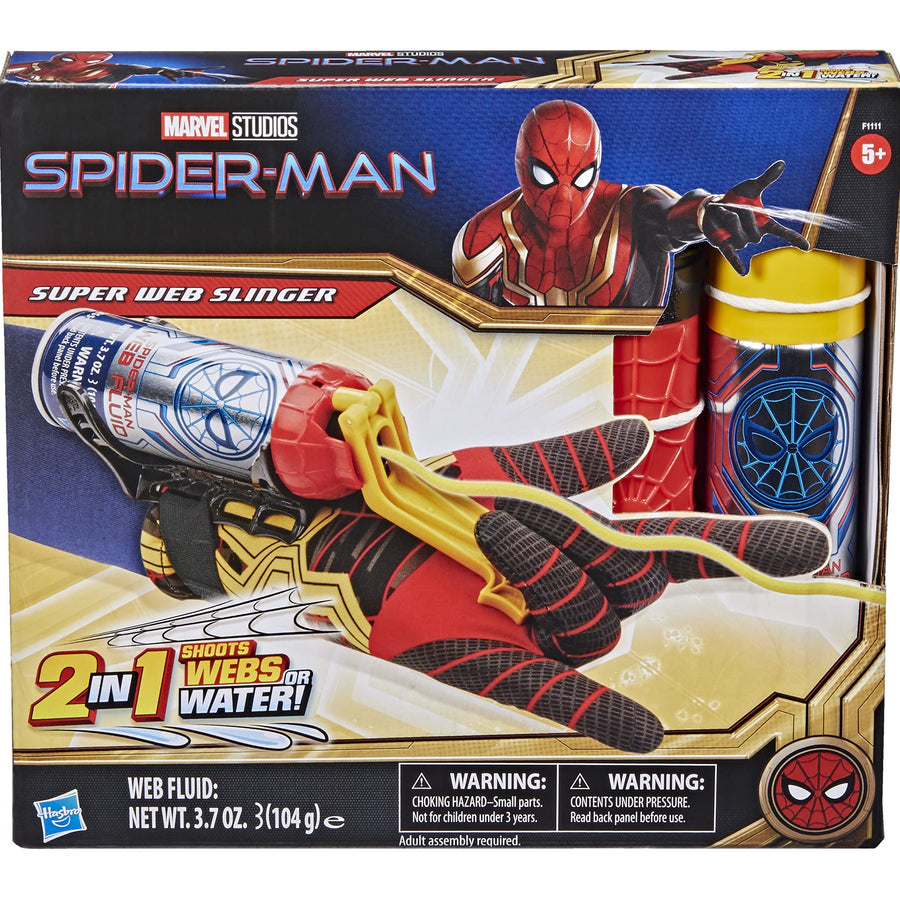 Spider-Man Hasbro Marvel Super Web Slinger Role-Play Toy, Includes Web Fluid, 2-in-1 Shoots Webs or Water, for Kids Ages 5 and Up