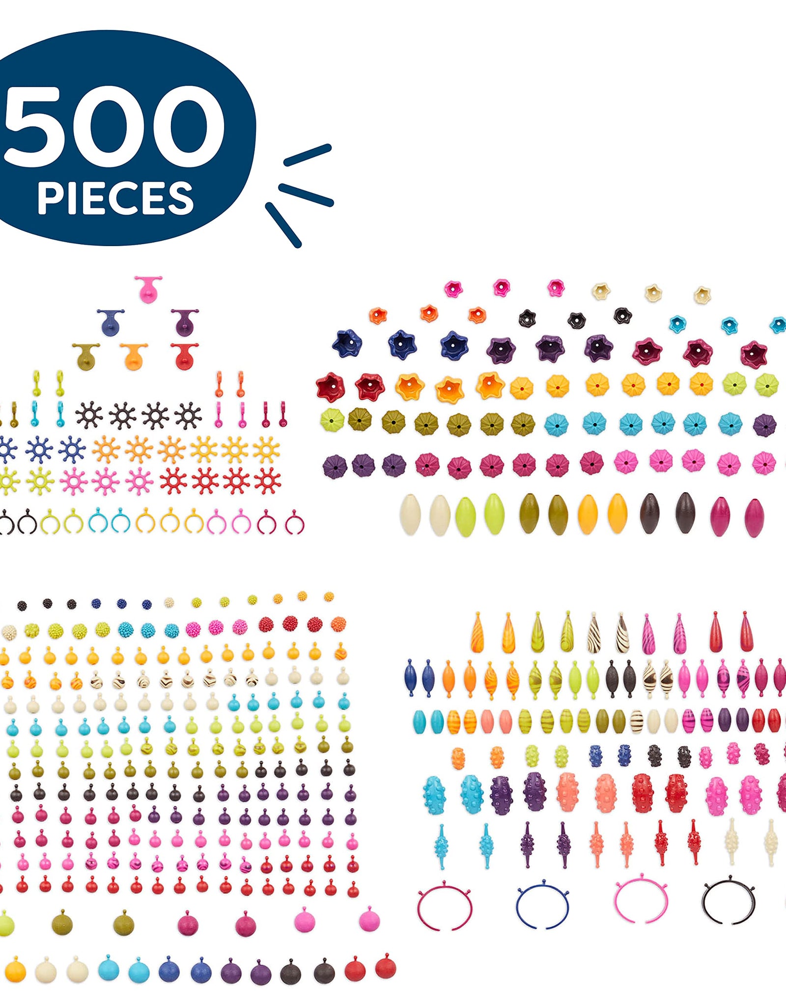 B. Toys - (500-Pcs) Pop Snap Bead Jewelry - DIY Jewelry Kit for Kids