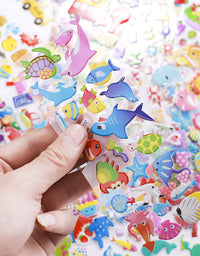 3D Stickers for Kids Toddlers 550+ Vivid Puffy Kids Stickers 24 Different Sheets, Colored 3D Stickers for Boys Girls Teachers, Reward, Craft Scrapbooking

