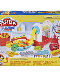 Play-Doh Kitchen Creations Spiral Fries Playset for Kids 3 Years and Up with Toy French Fry Maker, Drizzle, and 5 Modeling Compound Colors, Non-Toxic
