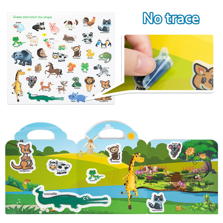 HahaGift Toys for 3 Year Old Girls Gifts,Sticker Book for 2 3 4 5 Year Old Girls Boys Gifts Learning Toys for Toddlers 1-3,Static Sticker for Montessori Toys for 1 2 3 Year Old Toddler Toys Age 2-4