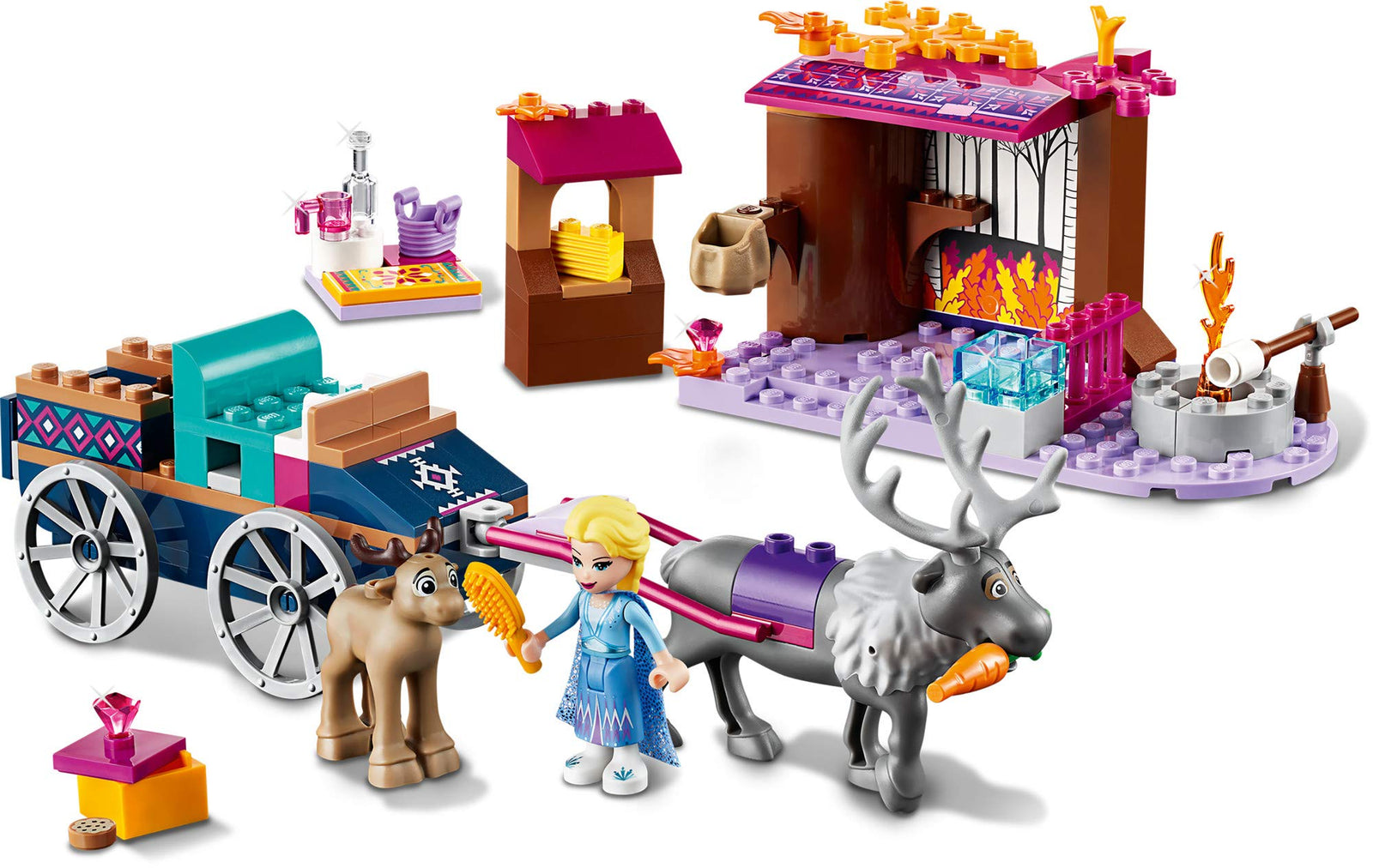 LEGO Disney Frozen II Elsa's Wagon Carriage Adventure 41166 Building Kit with Elsa & Sven Toy Figure (116 Pieces)