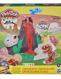 Play-Doh Slime Dino Crew Lava Bones Island Volcano Playset with HydroGlitz Eggs and Mix-ins, Dinosaur Toy for Kids 4 Years and Up, Non-Toxic
