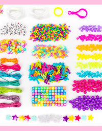 Just My Style ABC Beads by Horizon Group Usa, 1000+ Charms & Beads, Alphabet Charms, Accent Beads, Seed Beads, Star Beads, Wax Beading Cord, Satin Cord & Key Ring Included, Bright
