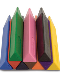 Melissa & Doug Jumbo Triangular Crayons - 10-Pack, Non-Roll, Flip-Top Case
